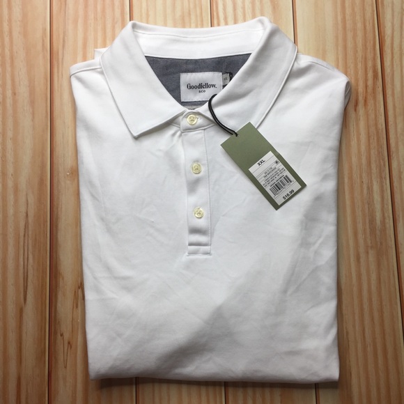 NWT Goodfellow SS Polo Shirt White XXL Men - Picture 2 of 7